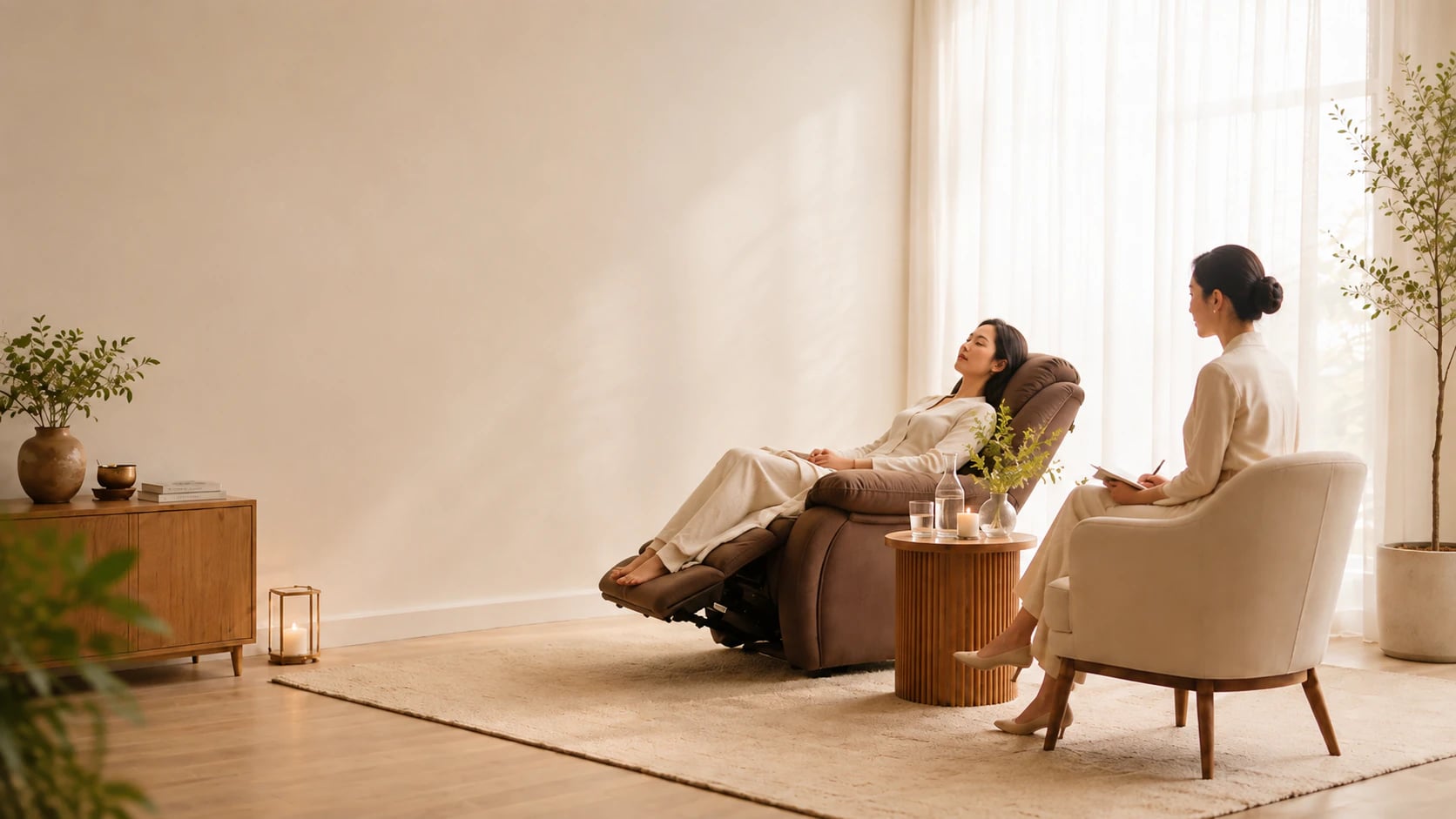 Suasana alam yang tenang untuk praktik meditasi dan mindfulness